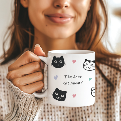 🐱Custom Cat Mom Mug ☕ Personalized Ceramic Mug for Cat Lovers 🎀