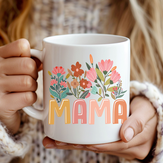 Floral 'Mama' Ceramic Mug - Perfect Gift for Mother's Day & Birthdays