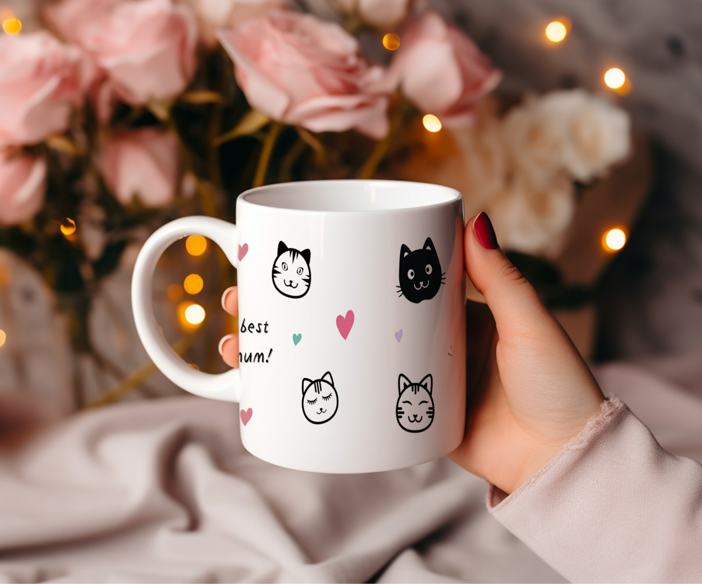 🐱Custom Cat Mom Mug ☕ Personalized Ceramic Mug for Cat Lovers 🎀