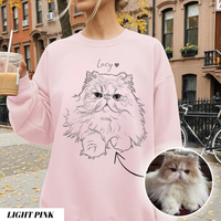 Custom Hand-Drawn Pet Sweatshirt - Pet Photo + Name
