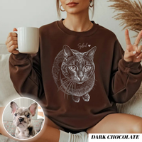 Custom Hand-Drawn Pet Sweatshirt - Pet Photo + Name