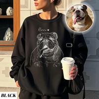 Custom Hand-Drawn Pet Sweatshirt - Pet Photo + Name
