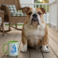Custom Pet Photo Mug - Hand-Drawn Striped Dog & Cat Portrait