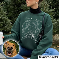 Custom Hand-Drawn Pet Sweatshirt - Pet Photo + Name