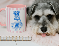Custom Pet Photo Mug - Hand-Drawn Striped Dog & Cat Portrait