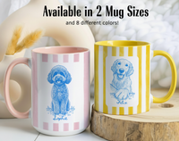 Custom Pet Photo Mug - Hand-Drawn Striped Dog & Cat Portrait
