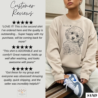 Custom Hand-Drawn Pet Sweatshirt - Pet Photo + Name